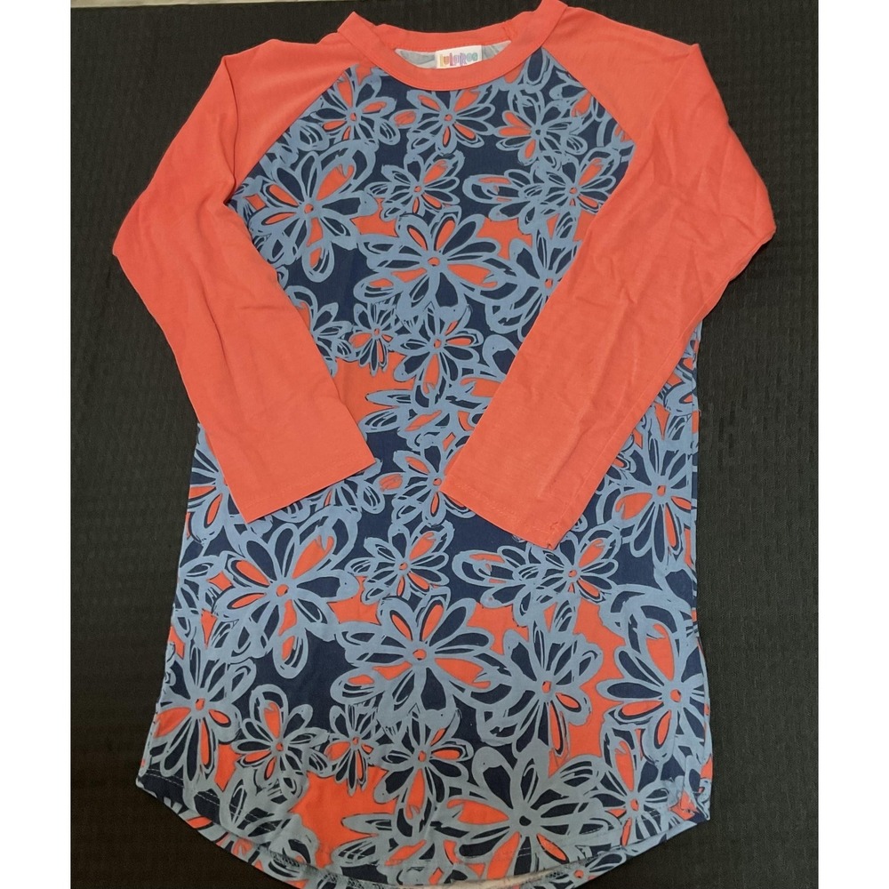 LuLaRoe Shirt Womens XXS Multicolor Floral Raglan Long Sleeve Crewneck Tunic